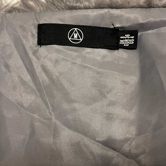 GRAY SHAGGY FAUX FUR COAT - Picture 5 of 7